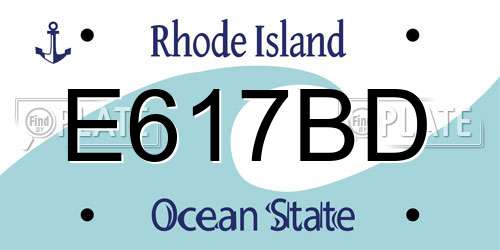 E617BD Rhode Island License Plate