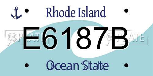 E6187B Rhode Island License Plate