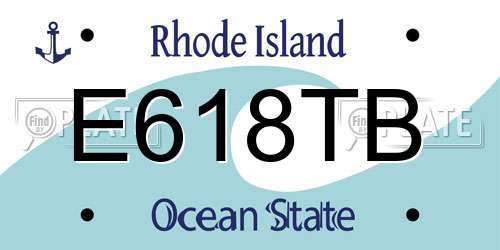 E618TB Rhode Island License Plate