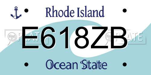 E618ZB Rhode Island License Plate