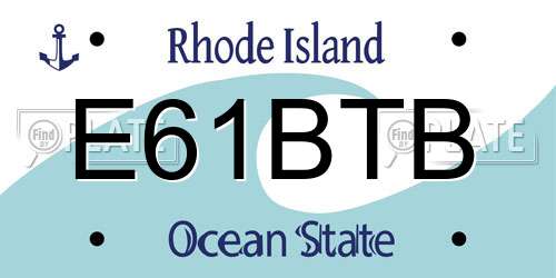 E61BTB Rhode Island License Plate
