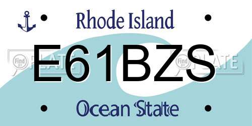 E61BZS Rhode Island License Plate