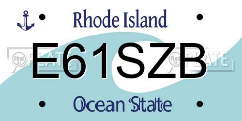E61SZB Rhode Island License Plate