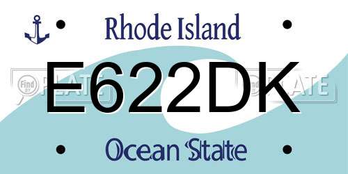 E622DK Rhode Island License Plate