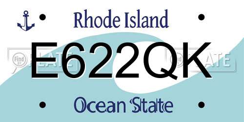E622QK Rhode Island License Plate