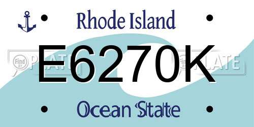 E6270K Rhode Island License Plate