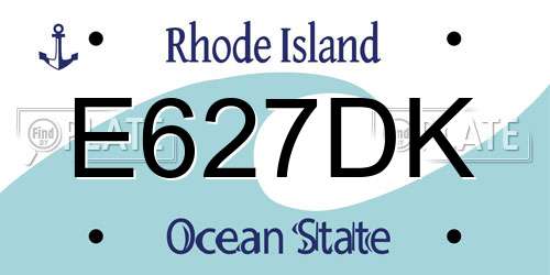 E627DK Rhode Island License Plate