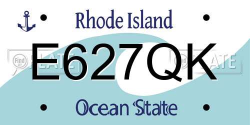 E627QK Rhode Island License Plate