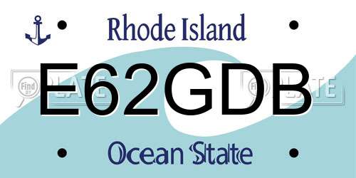 E62GDB Rhode Island License Plate