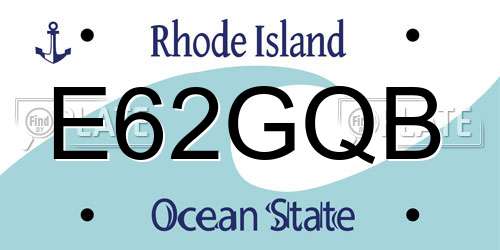 E62GQB Rhode Island License Plate