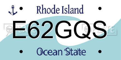 E62GQS Rhode Island License Plate