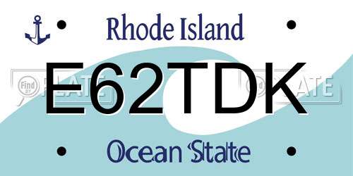 E62TDK Rhode Island License Plate