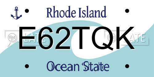 E62TQK Rhode Island License Plate