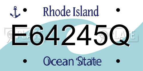E64245Q Rhode Island License Plate