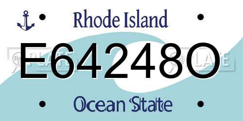 E64248O Rhode Island License Plate