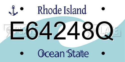 E64248Q Rhode Island License Plate