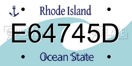 E64745D Rhode Island License Plate