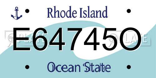 E64745O Rhode Island License Plate