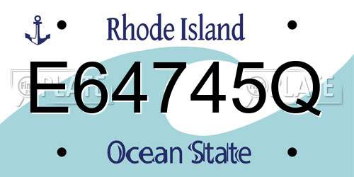 E64745Q Rhode Island License Plate