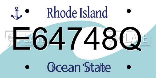 E64748Q Rhode Island License Plate