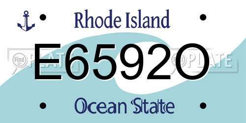 E6592O Rhode Island License Plate