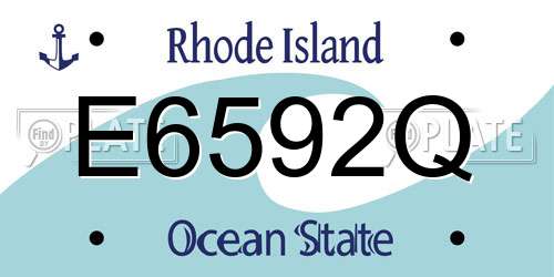 E6592Q Rhode Island License Plate