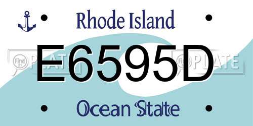 E6595D Rhode Island License Plate