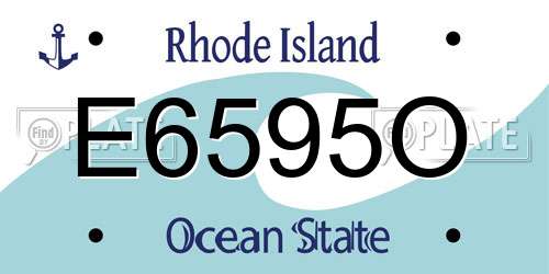 E6595O Rhode Island License Plate