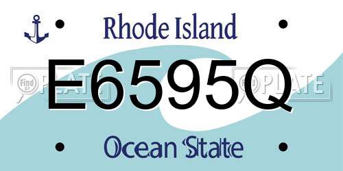 E6595Q Rhode Island License Plate