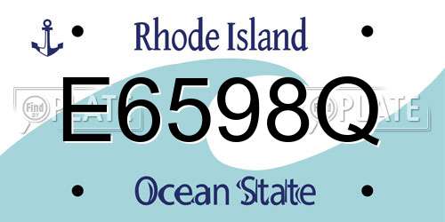 E6598Q Rhode Island License Plate