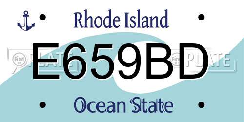 E659BD Rhode Island License Plate