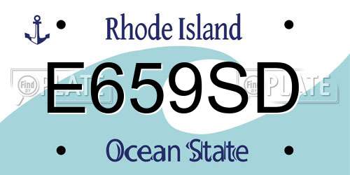 E659SD Rhode Island License Plate