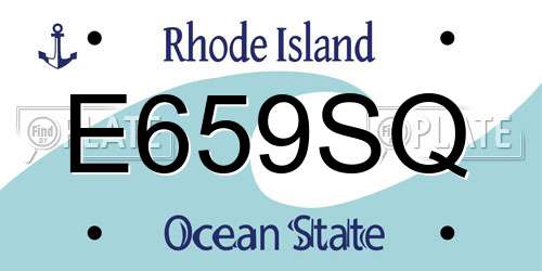 E659SQ Rhode Island License Plate