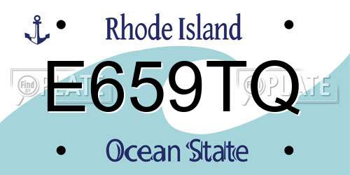 E659TQ Rhode Island License Plate