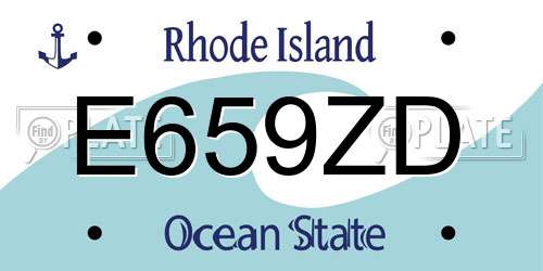 E659ZD Rhode Island License Plate