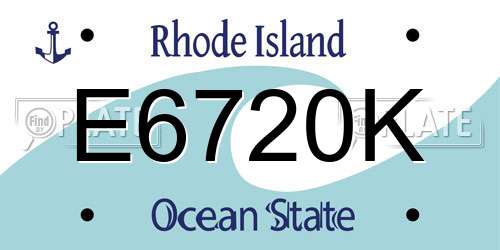 E6720K Rhode Island License Plate