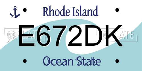 E672DK Rhode Island License Plate