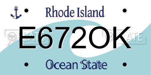 E672OK Rhode Island License Plate