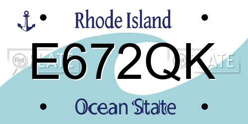 E672QK Rhode Island License Plate