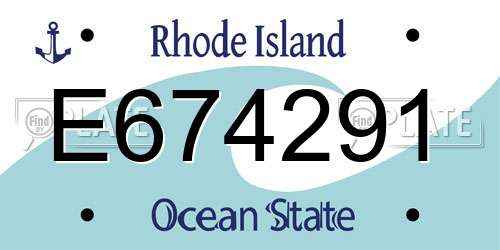 E674291 Rhode Island License Plate