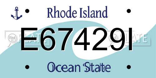 E67429I Rhode Island License Plate