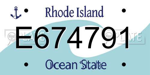 E674791 Rhode Island License Plate