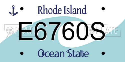 E6760S Rhode Island License Plate