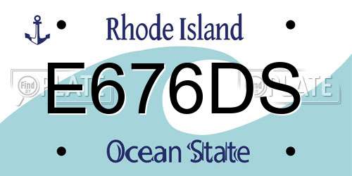 E676DS Rhode Island License Plate