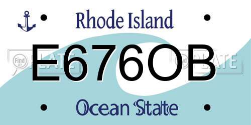 E676OB Rhode Island License Plate