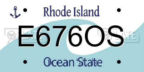 E676OS Rhode Island License Plate
