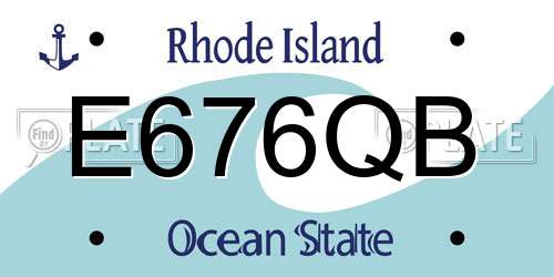 E676QB Rhode Island License Plate