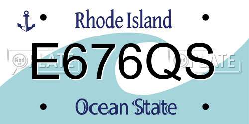 E676QS Rhode Island License Plate
