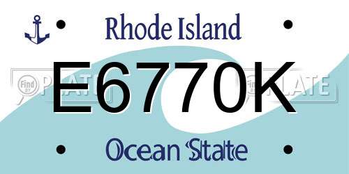 E6770K Rhode Island License Plate