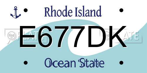 E677DK Rhode Island License Plate